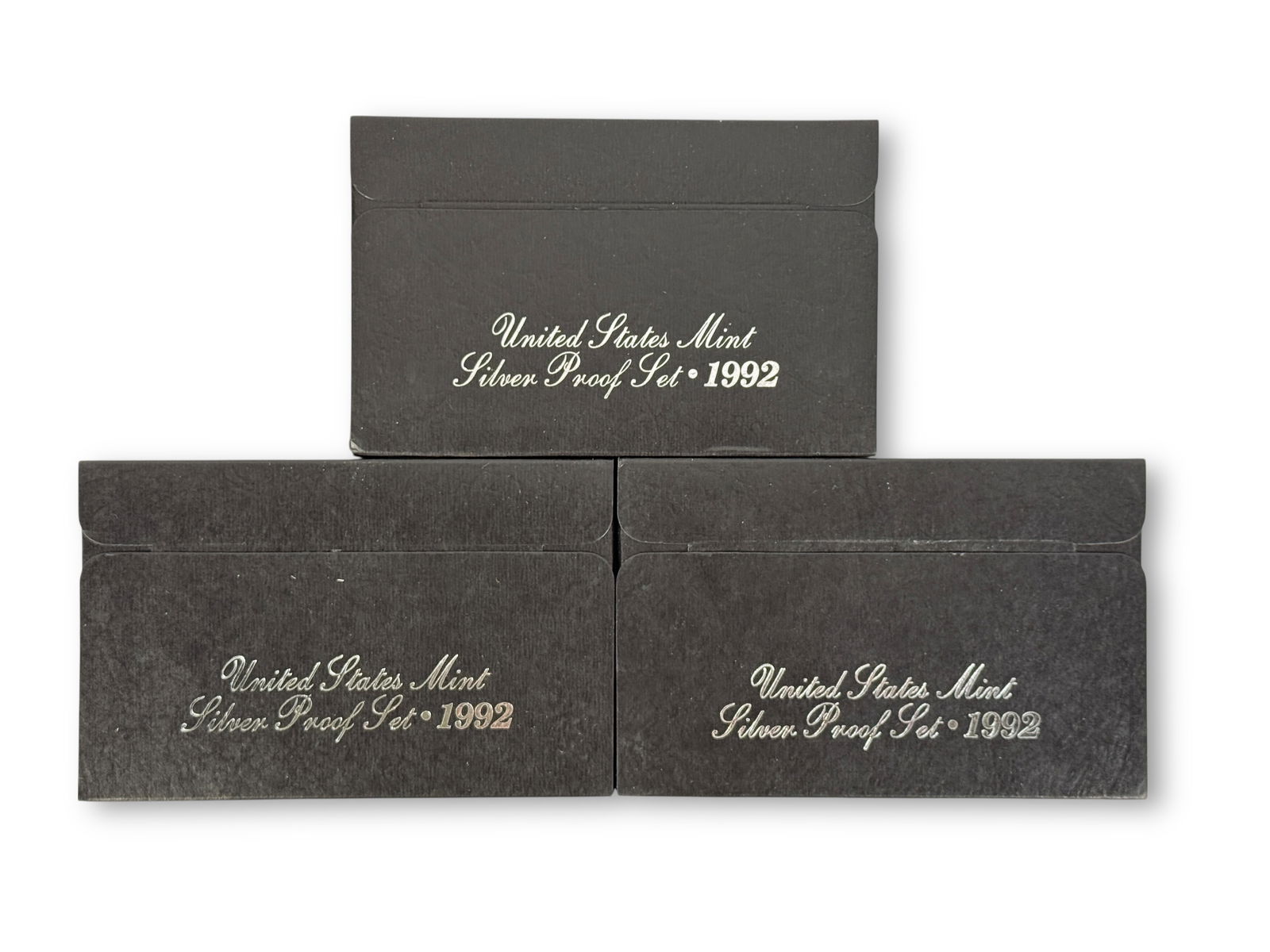 (3) 1992 US Mint Silver Proof Sets: In original boxes. Condition: See images for details. 