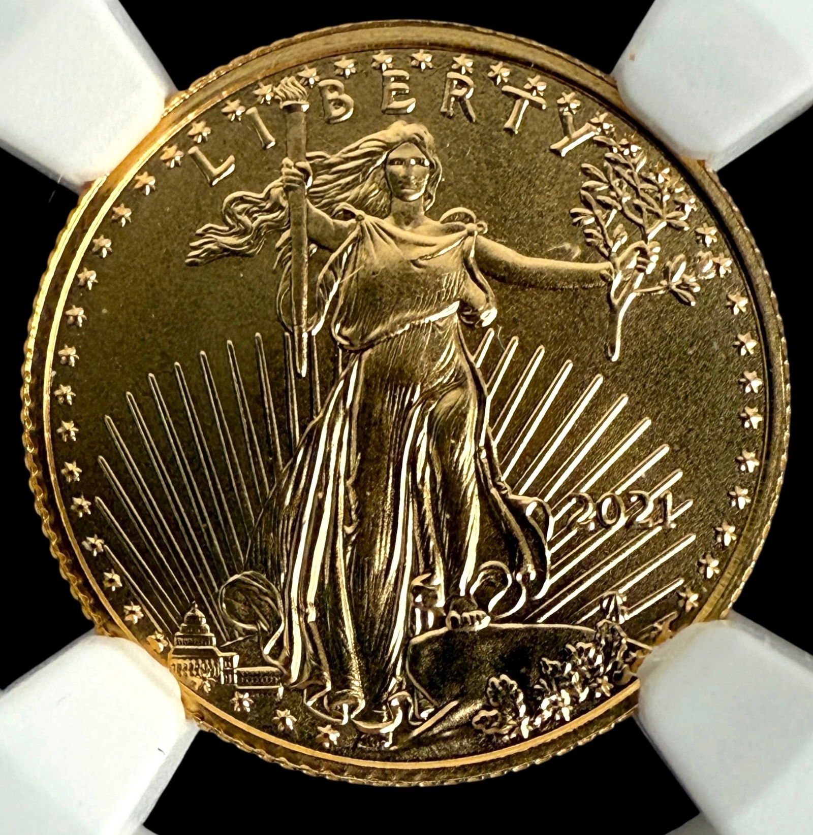 (5) 2021 $5 Eagle NGC MS70 (B) - 2