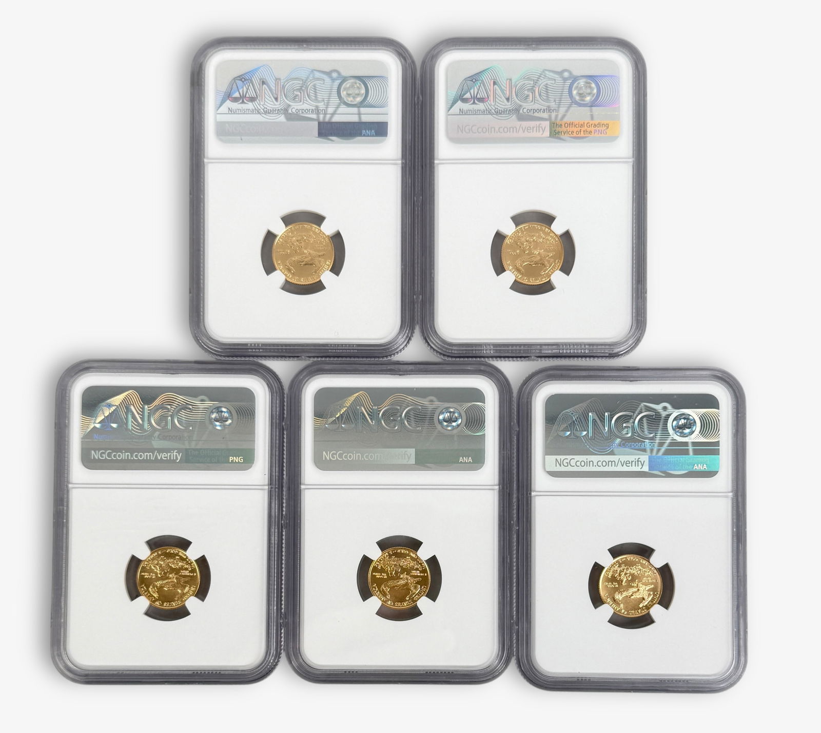 (5) 2021 $5 Eagle NGC MS70 (D) - 2