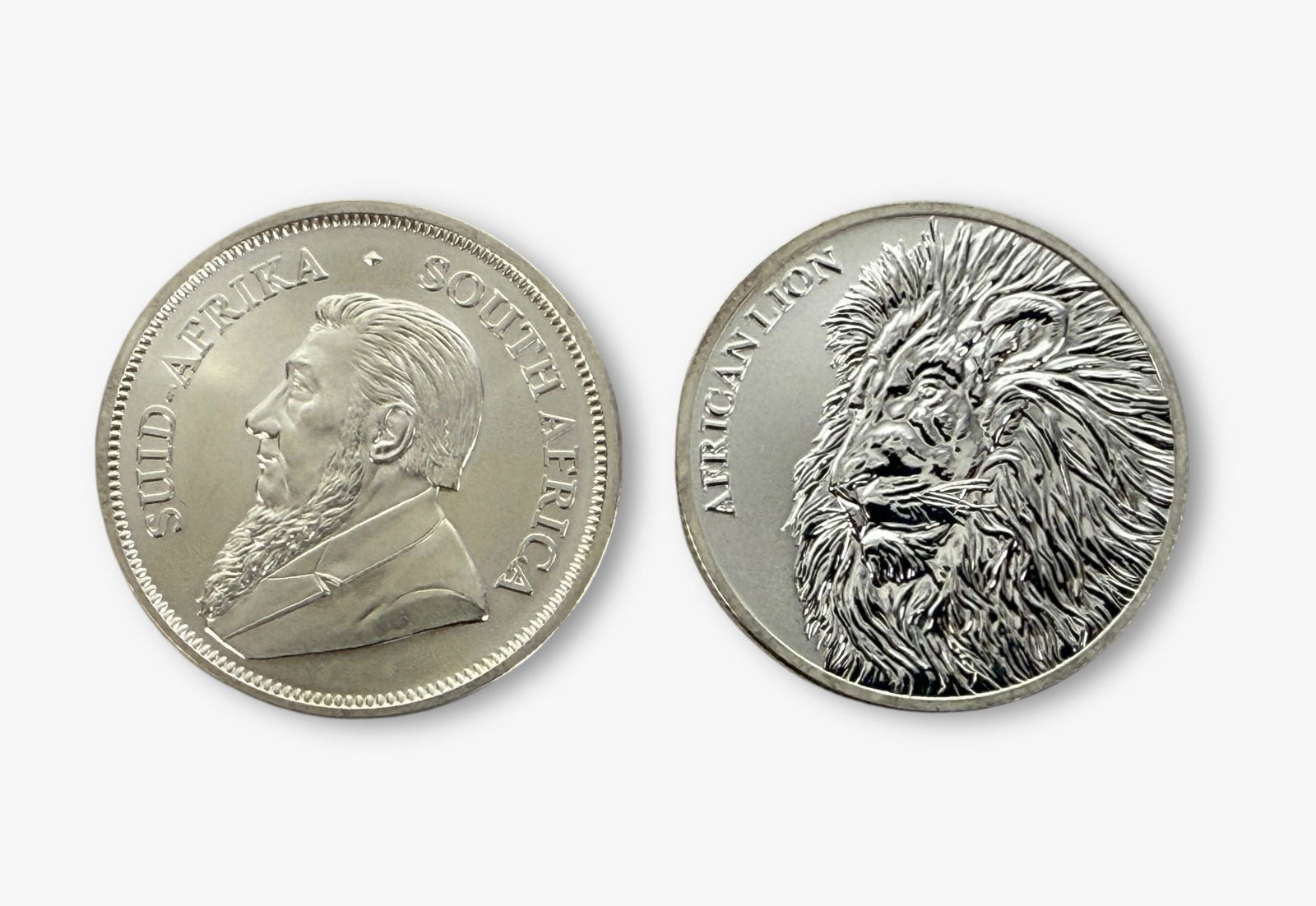 (2) African Fine Silver 1 Ozt Coins: (1) 2020 Krugerrand 1 ozt(1) 2018 Republic of Chad 1 ozt Condition: Very Good