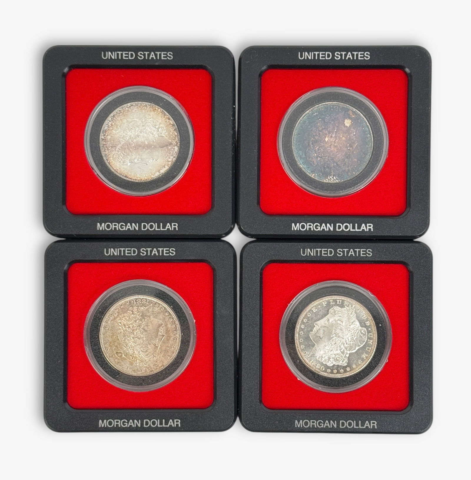 (4) US Morgan Dollars in Cases (1878-1881): See images for details. 