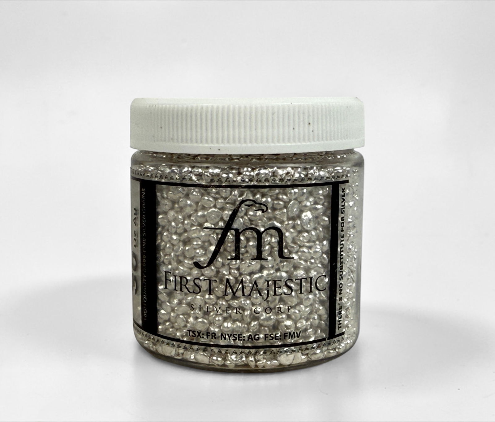 First Majestic 30ozt .999 Fine Silver Grain: Weight including plastic container: 30.75 ozt