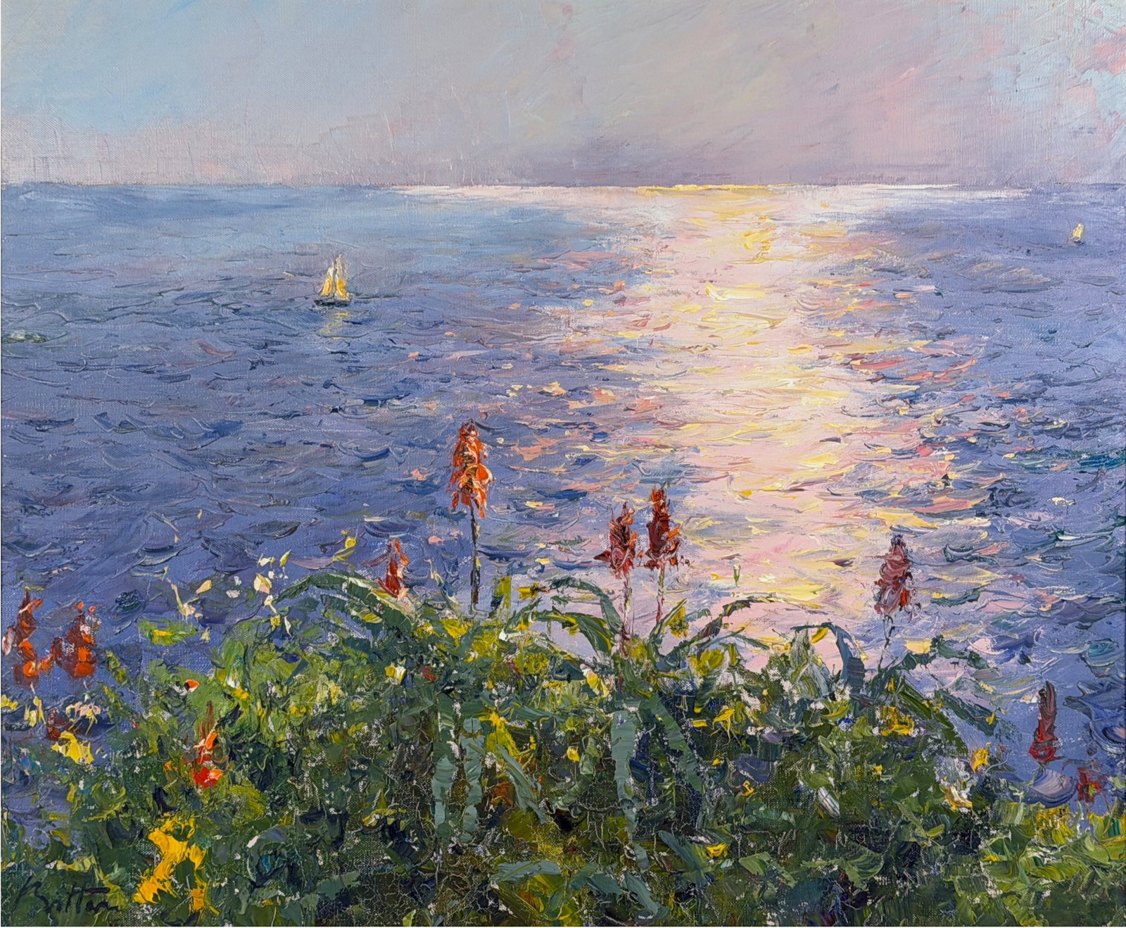 Pierre Bittar 'Seaside' Oil on Canvas (1 of 6)