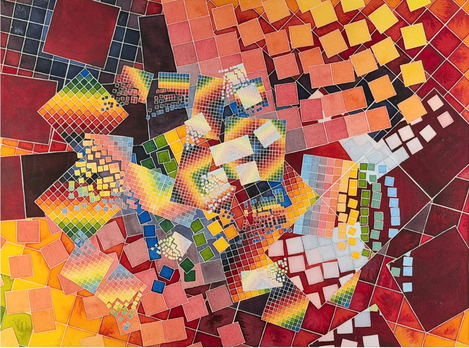 Allyson Grey Watercolor on Paper: Signed by the artist lower left. Date: 1981 Image: 23" x 30" Frame: 30 1/2" x 37" Condition: The painting is in very good condition. Minor surface marks t