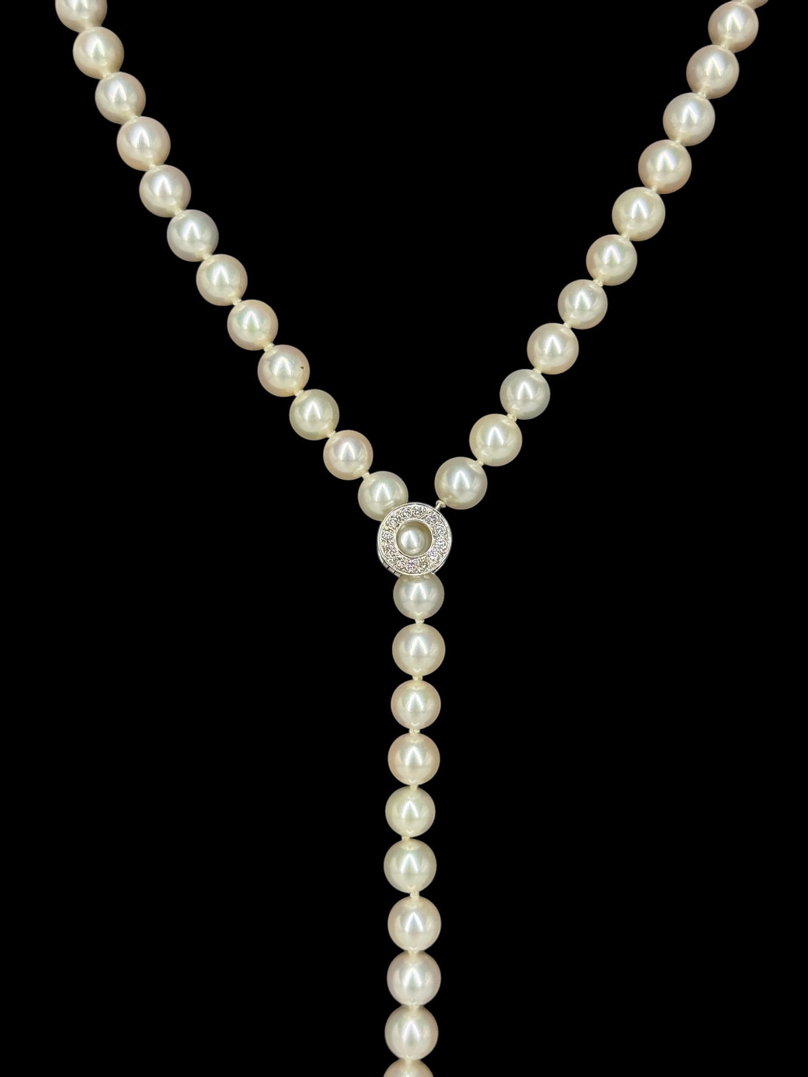 Mikimoto 18K Gold Pearl & Diamond Necklace & Earrings (1 of 5)