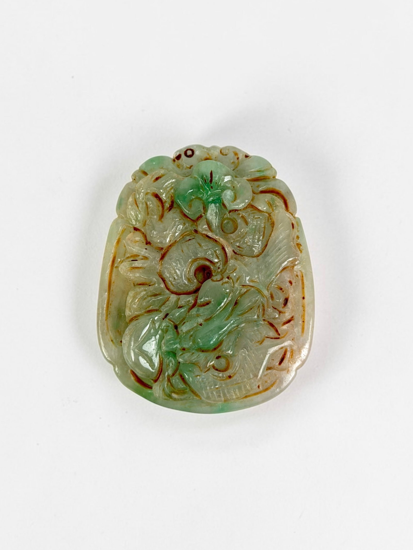 Antique Chinese Jadeite Phoenix Motif Pendant (1 of 3)
