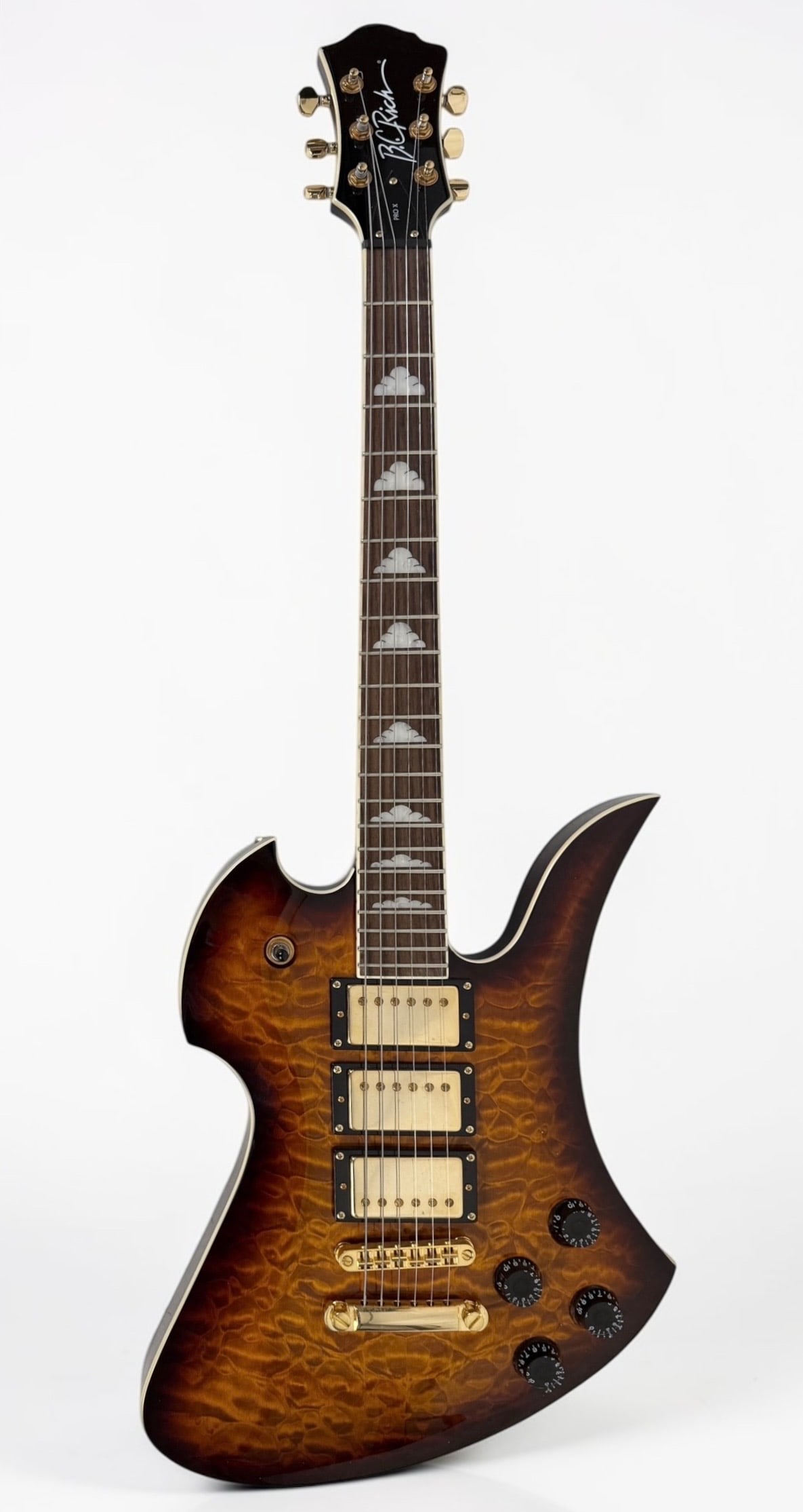 2014-2015 B. C. Rich Mockingbird Pro X3 Electric Guitar: Color: Quilted Maple Top With Sunburst Serial Number: H08140062 Dimensions: 38" Long Condition: In like-new condition. 