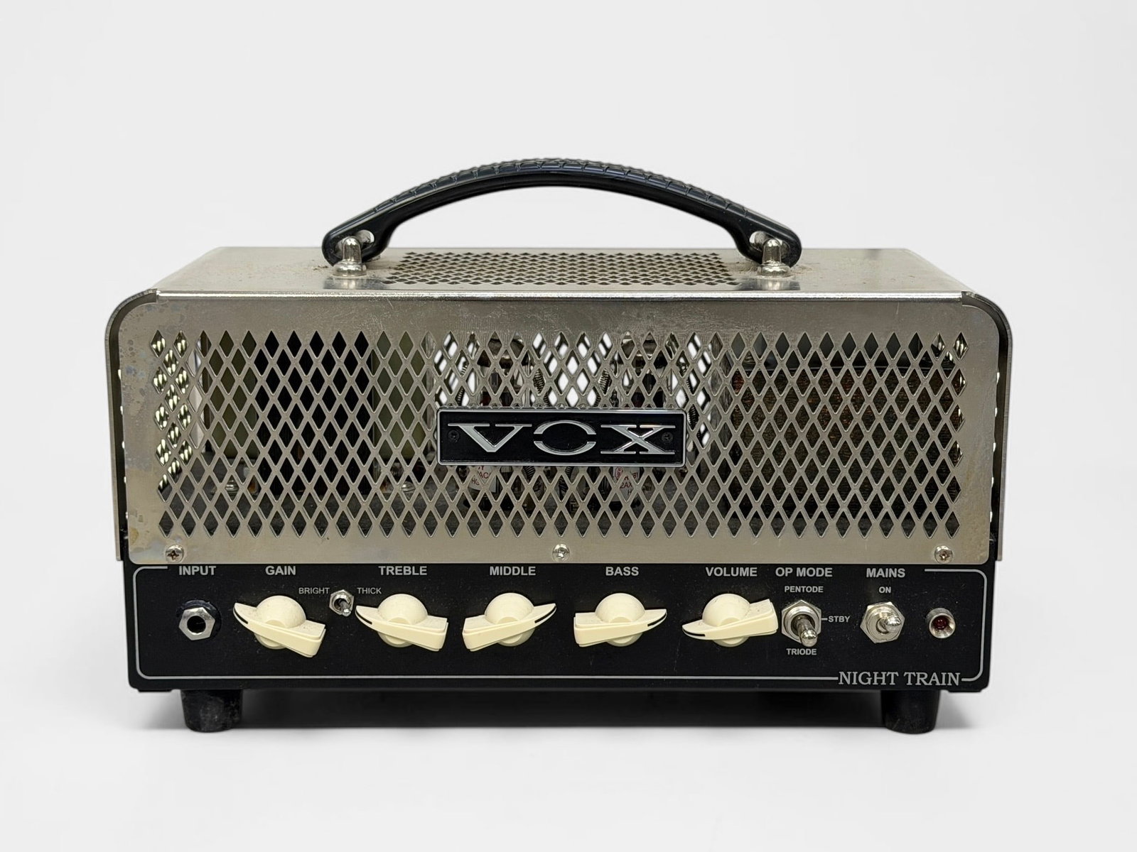 VOX Night Train NT15H Guitar Amplifier: Dimensions: 6 1/2" x 12" x 5 1/4" Condition: In good condition. Comes in a carrying case. Not tested. 