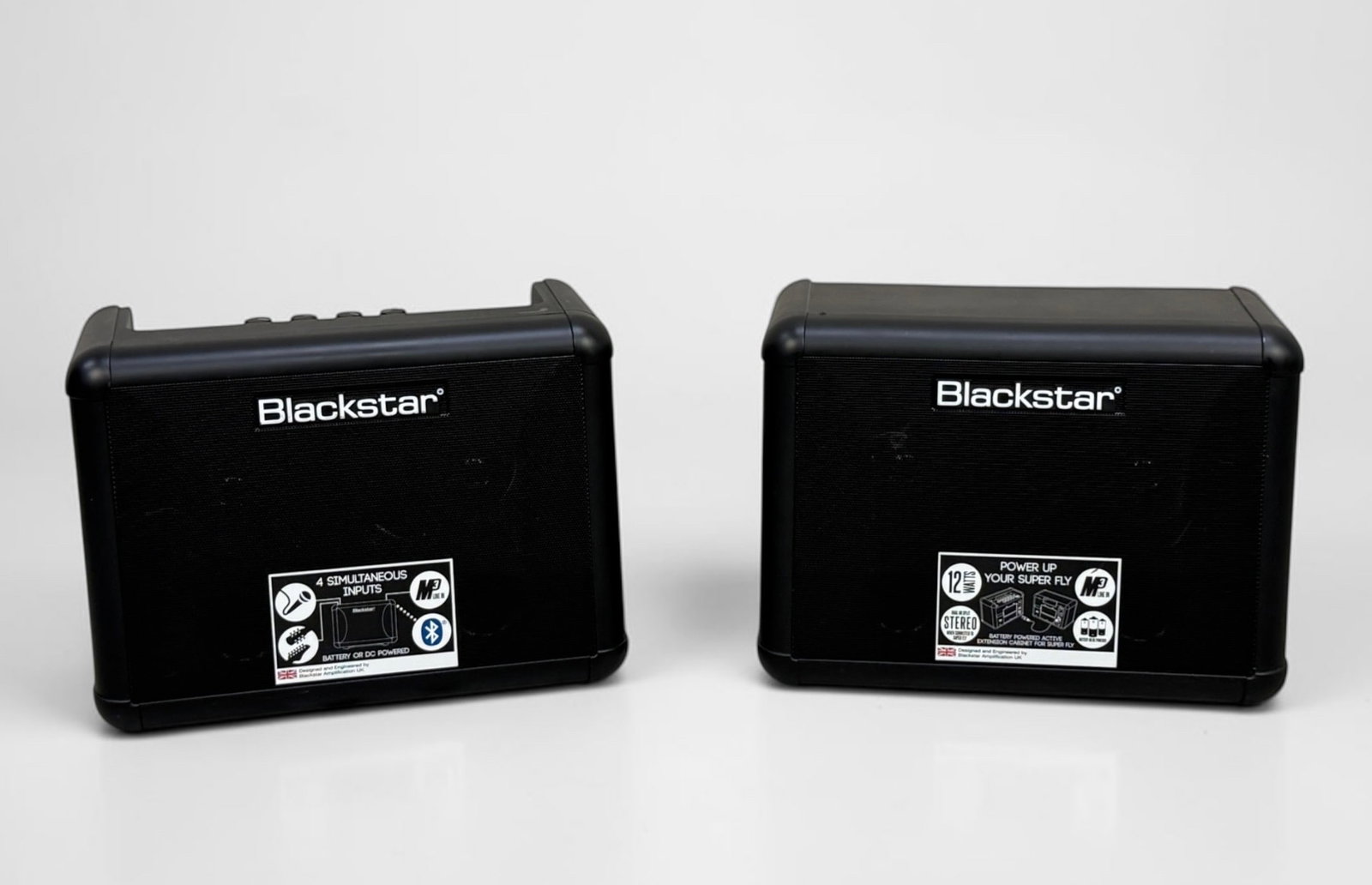 (2) Blackstar Super Fly Mini Amplifiers w/ Travel Bag: (1) speaker comes in a travel bag. Dimensions: 7 1/2" x 11" x 6" Condition: The items are verified as working by the consignor, not tested in-house. See images