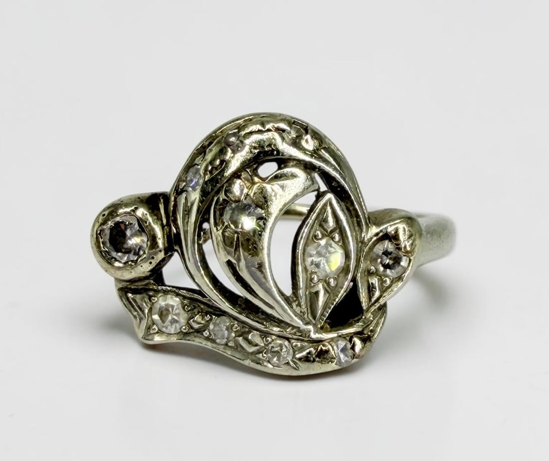 Antique 14K Gold Diamond Ladies Ring (1 of 5)