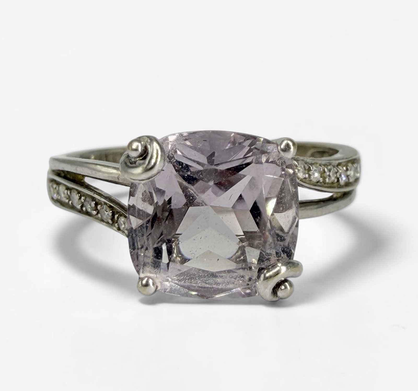 14K White Gold & Amethyst Ladies Ring (1 of 5)