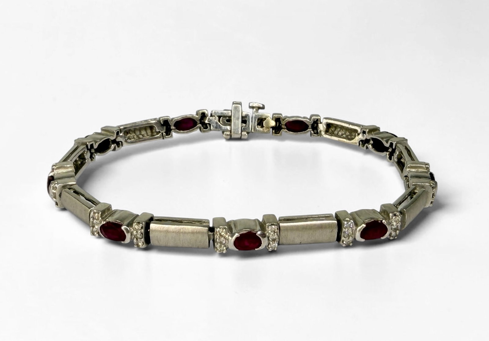 14K White Gold Ruby & Diamond Bracelet (1 of 4)