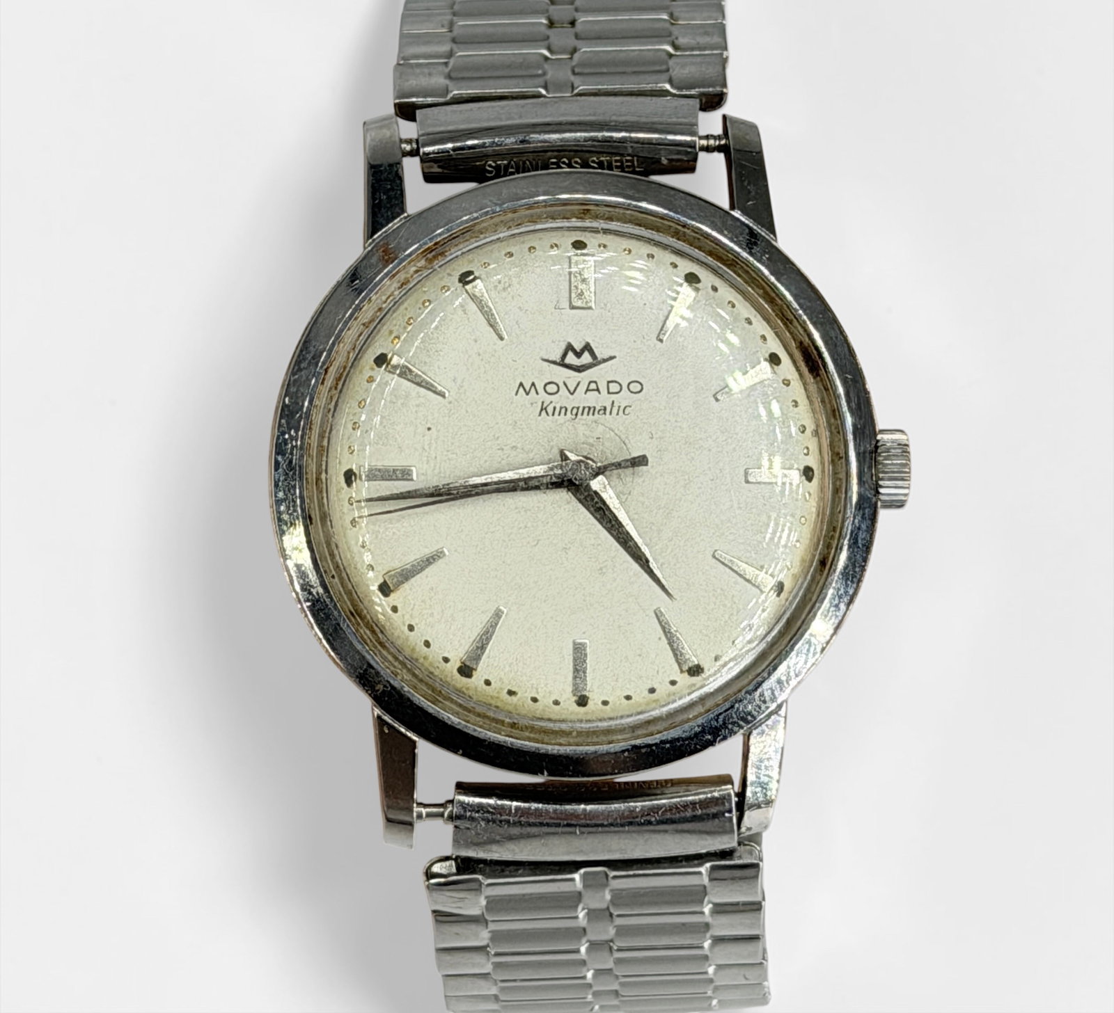 Movado Stainless Steel 33mm Kingmatic Wrist Watch: Key Details: Brand: