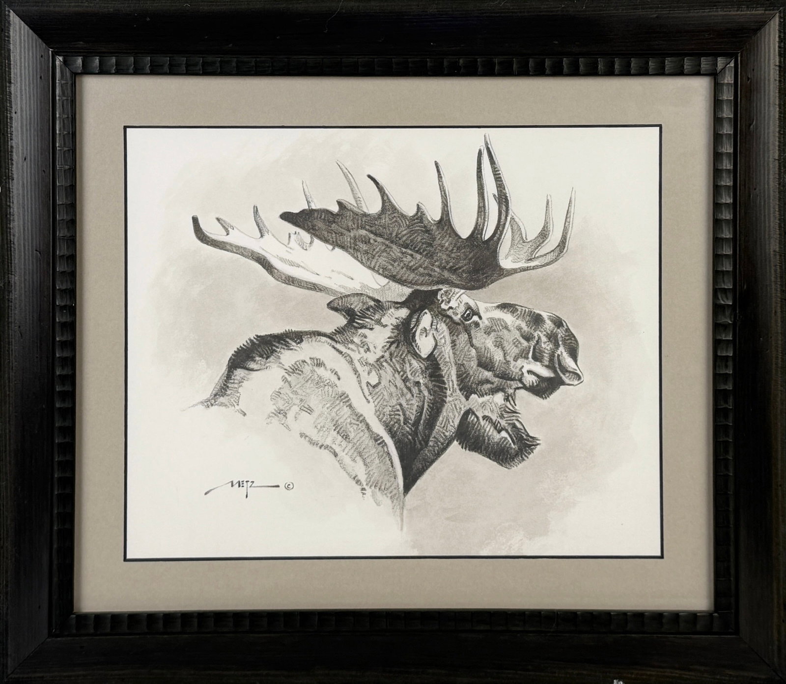 Dan Metz “Moose" Graphite Drawing - 2