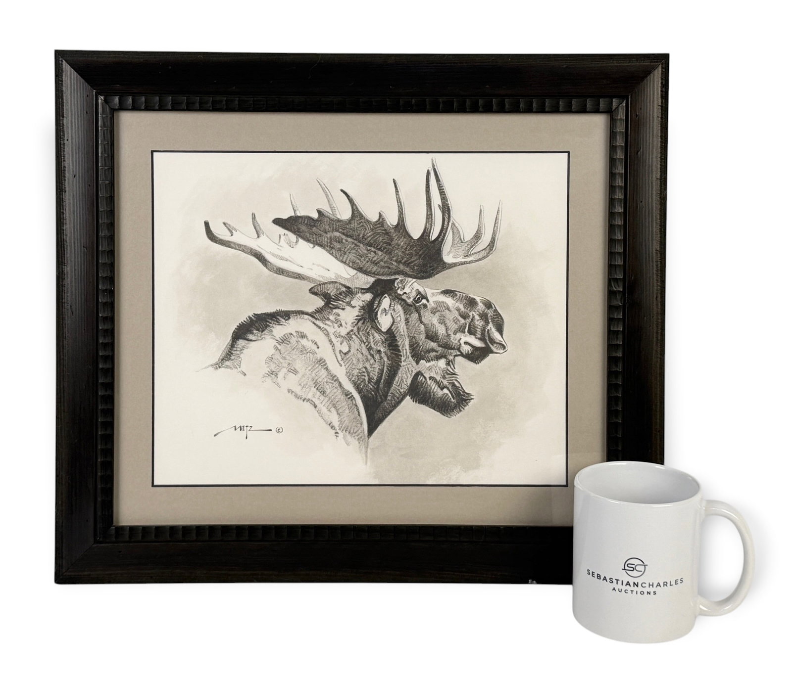 Dan Metz “Moose" Graphite Drawing - 5