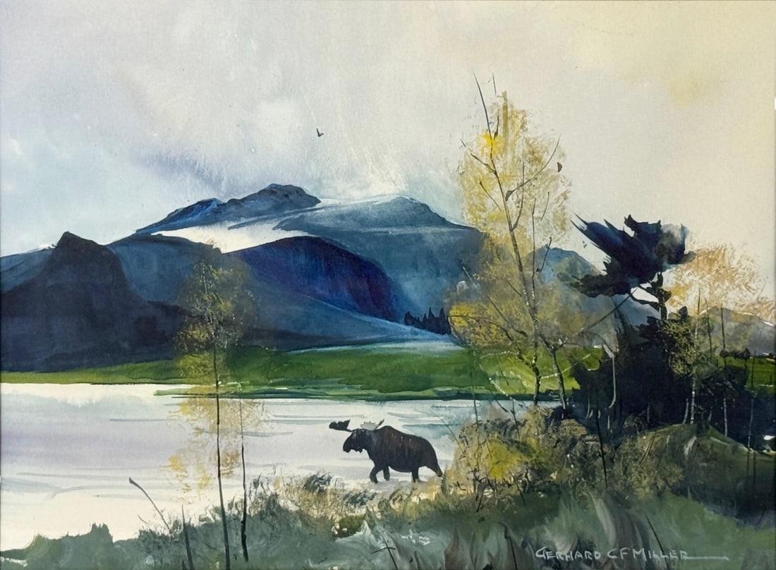 Gerhard Miller “Mountain Landscape" Watercolor (1 of 5)