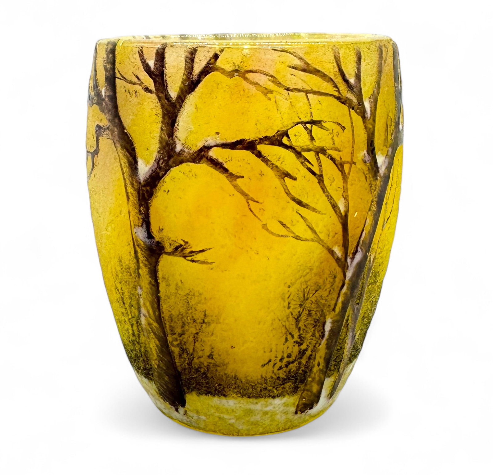 Nancy Daum Hand Painted Tree Cup: Marked with signature on the bottom Height: 1 5/8" Condition: Very good no chips or cracks