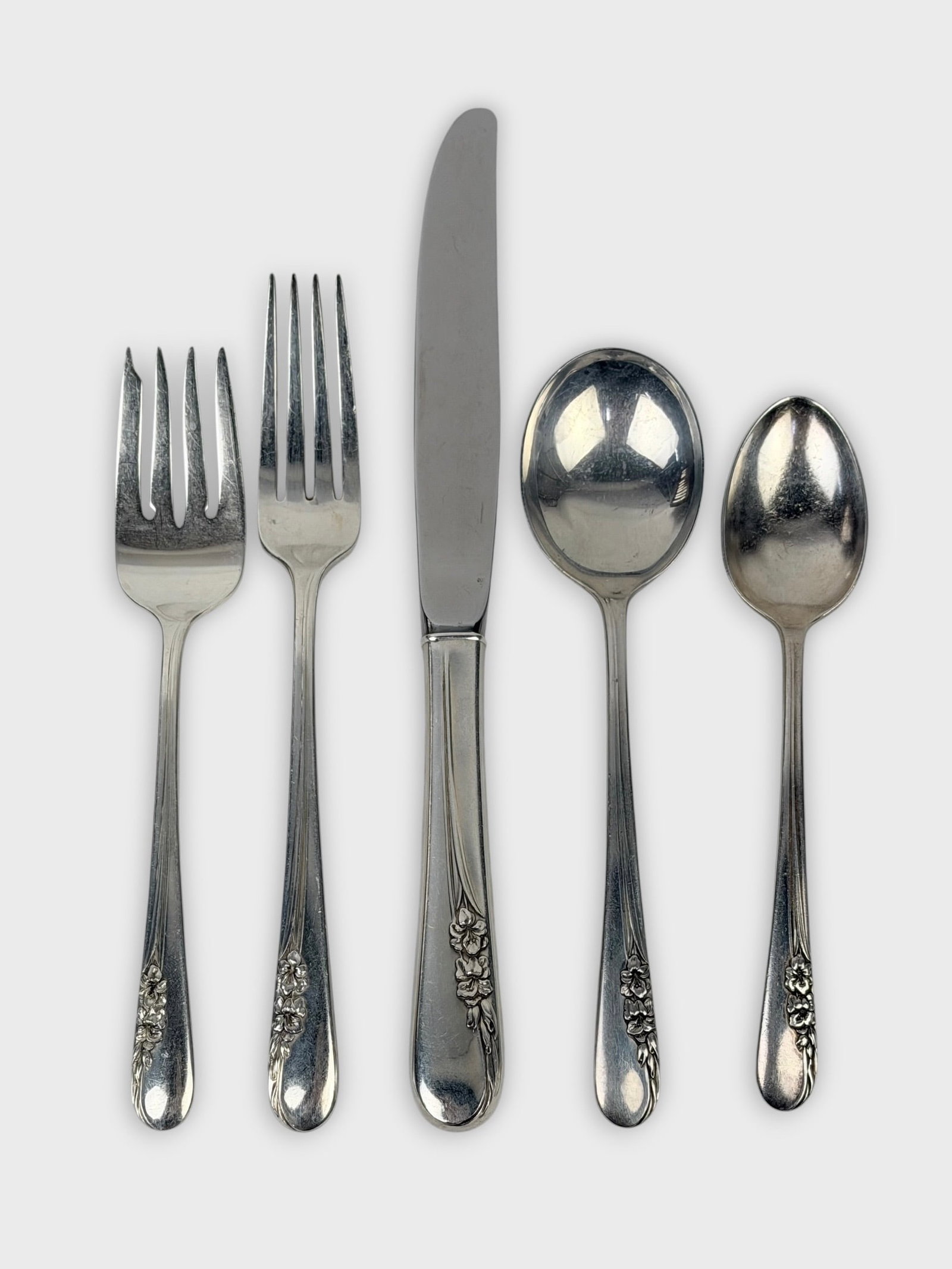 (95pc) International Blossom Time Sterling Silver Flatware Set (1 of 8)