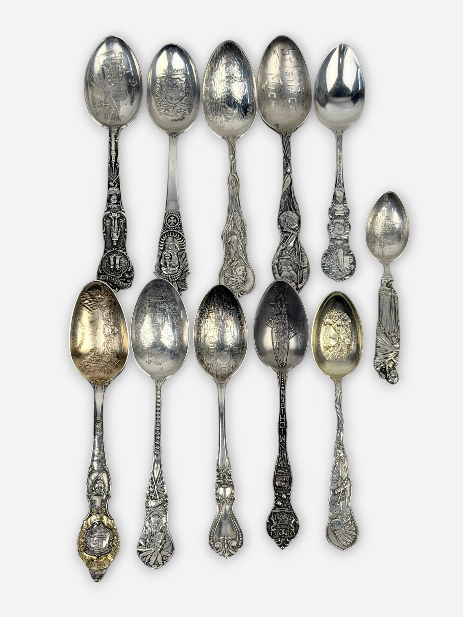 Sterling Silver Michigan State Collectible Spoons (1 of 3)