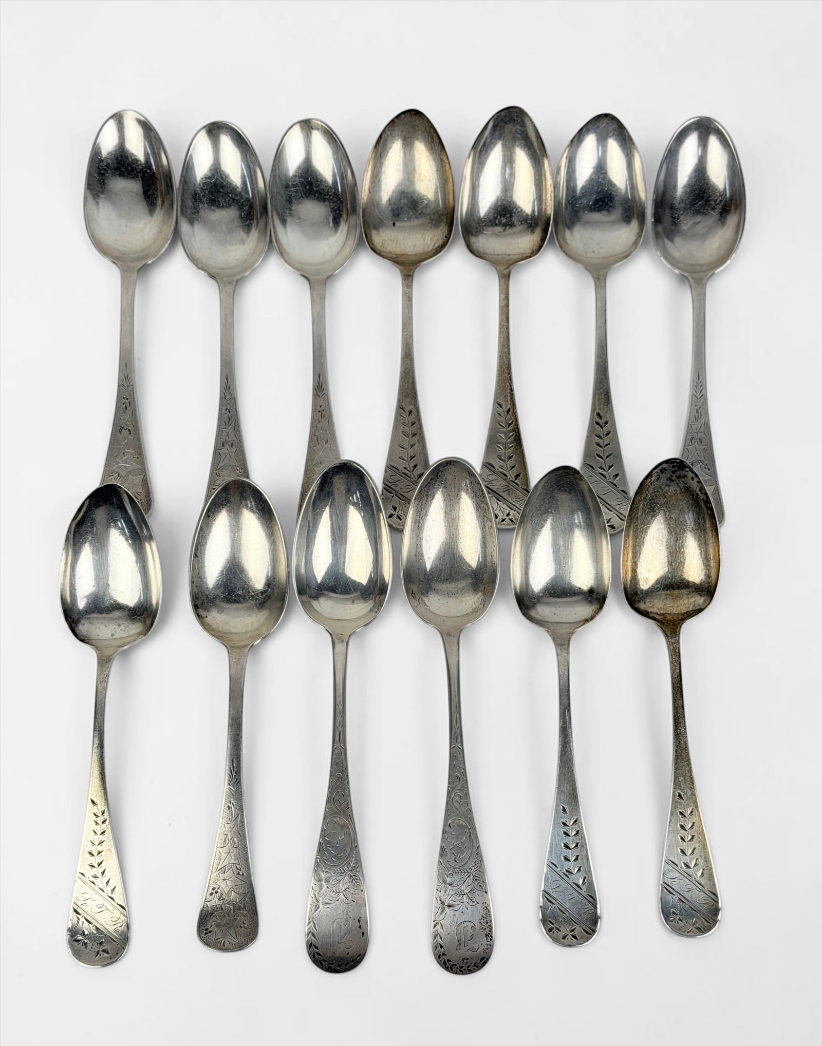Assorted Antique Sterling Silver Table/Serving Spoons (1 of 4)