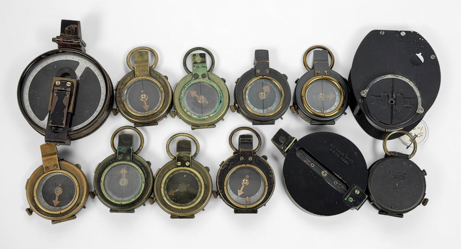Group of (12) WWI Military Compasses (H) (1 of 7)