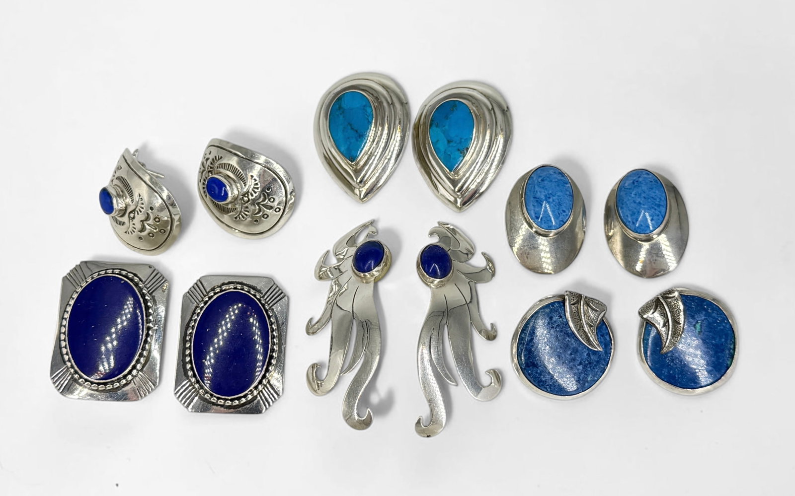 Group of Sterling & Lapis Lazuli Jewelry: See images for details. Condition: See images for details. 