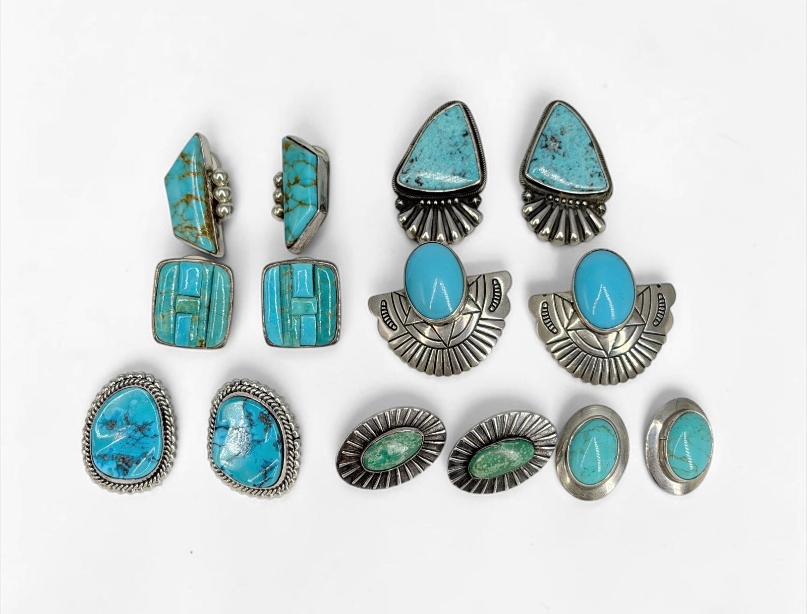 Group of Navajo-Style Silver & Turquoise Jewelry (1 of 6)