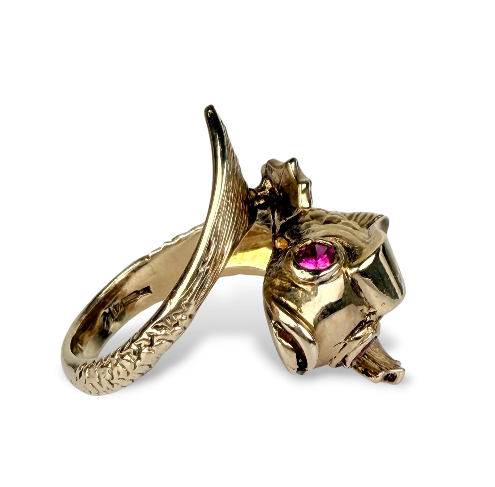 14K Yellow Gold & Ruby Koi Fish Ring - 2