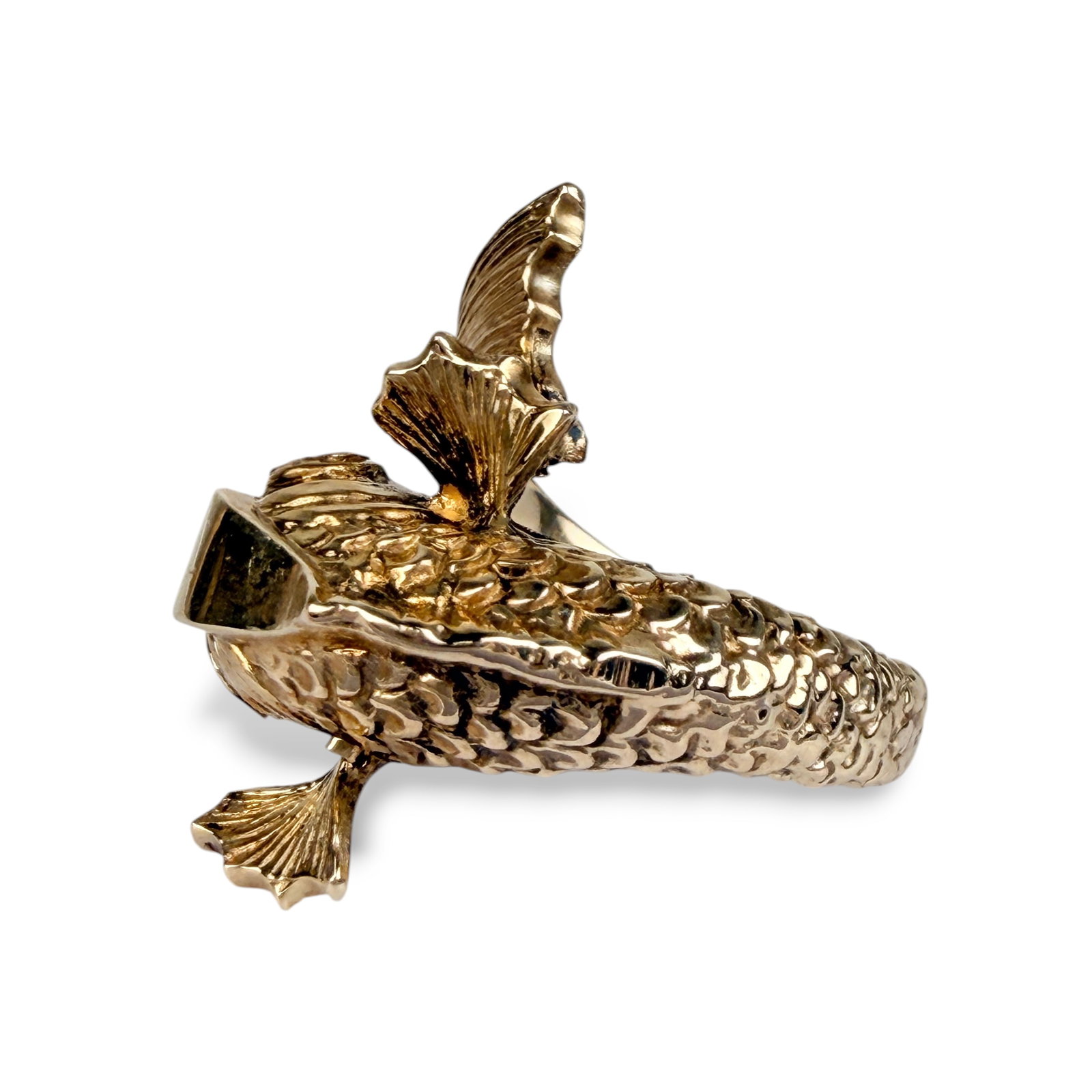 14K Yellow Gold & Ruby Koi Fish Ring - 3