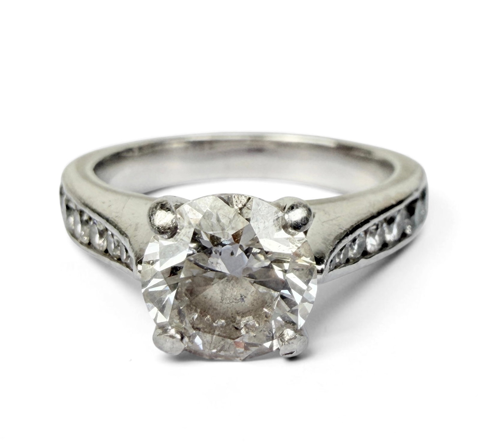 18K White Gold w/ 1.66 CT Center Diamond Engagement Ring (1 of 5)