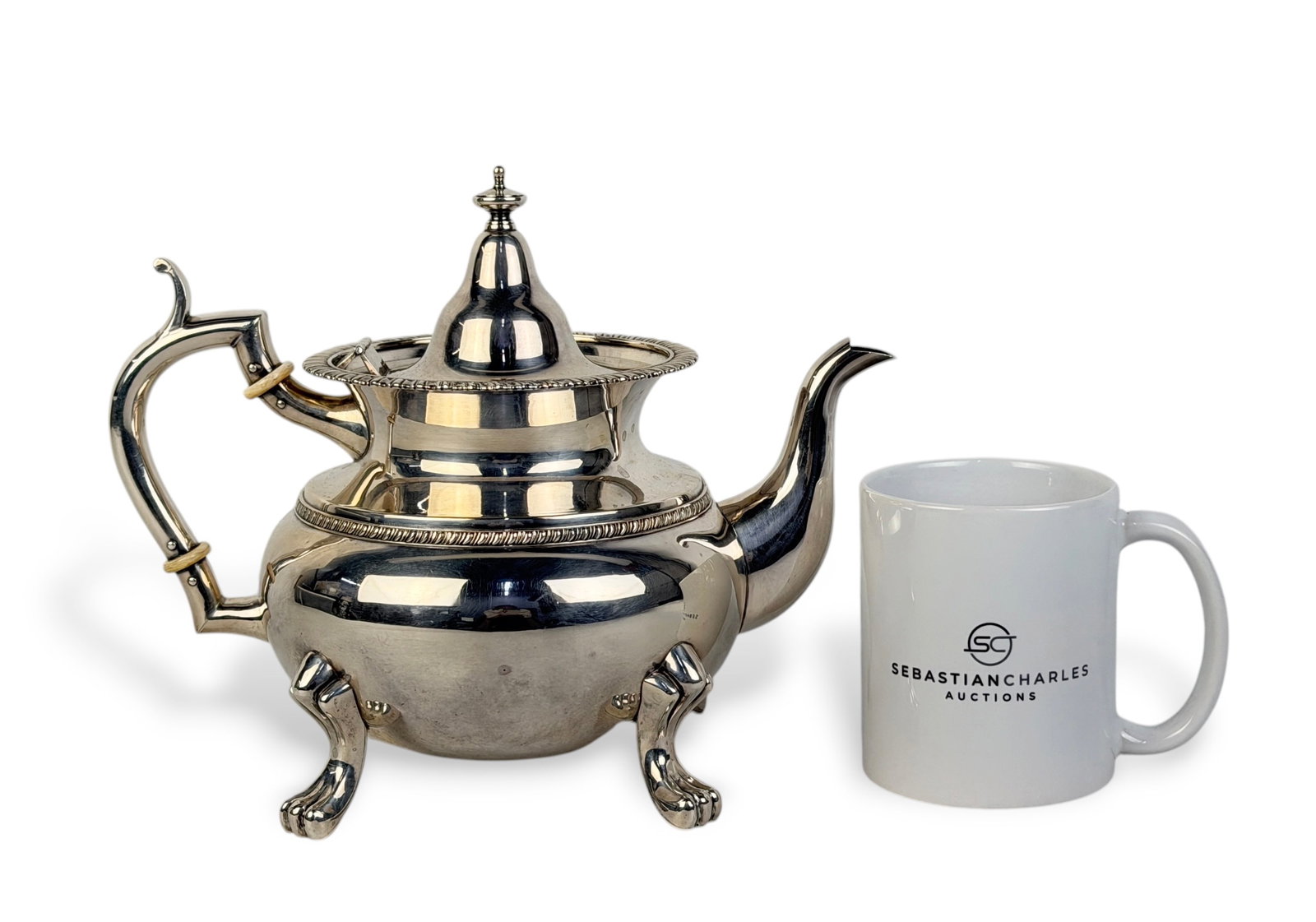 Chinese .950 Silver Teapot - 4