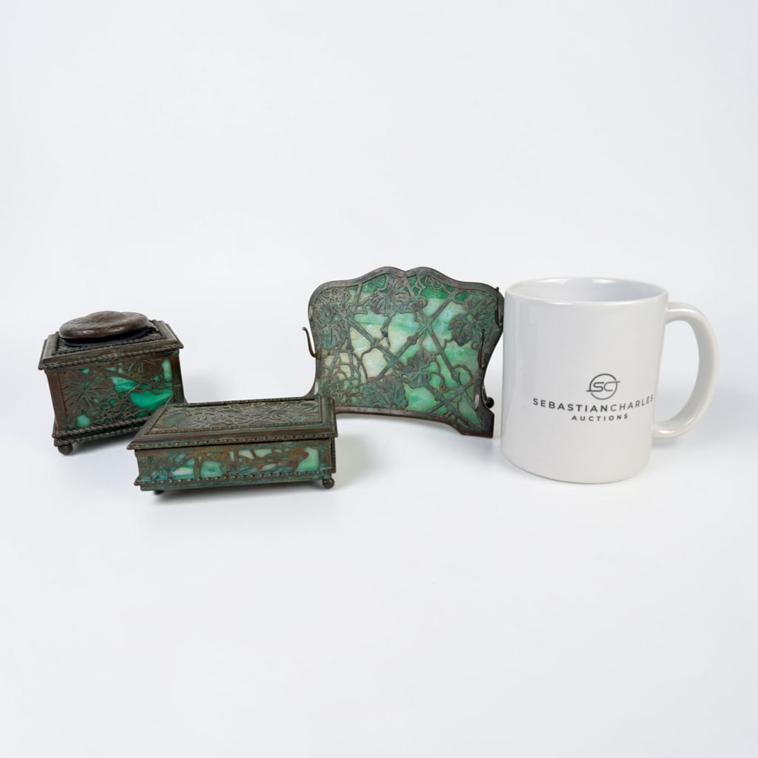 (3pc) Tiffany Studios "Grapevine" Desk Set - 6
