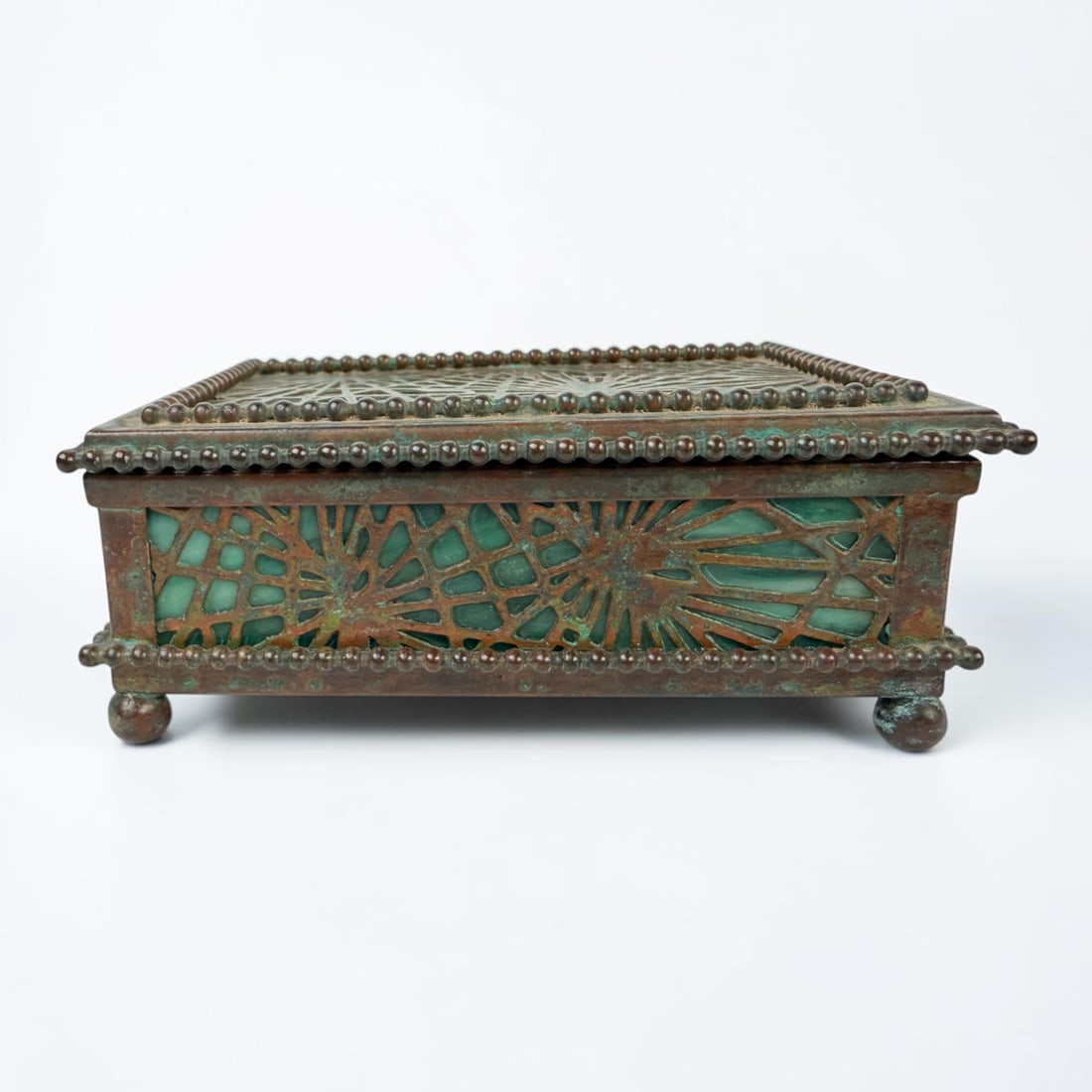 (3pc) Tiffany Studios Pine Needle Desk Set - 3
