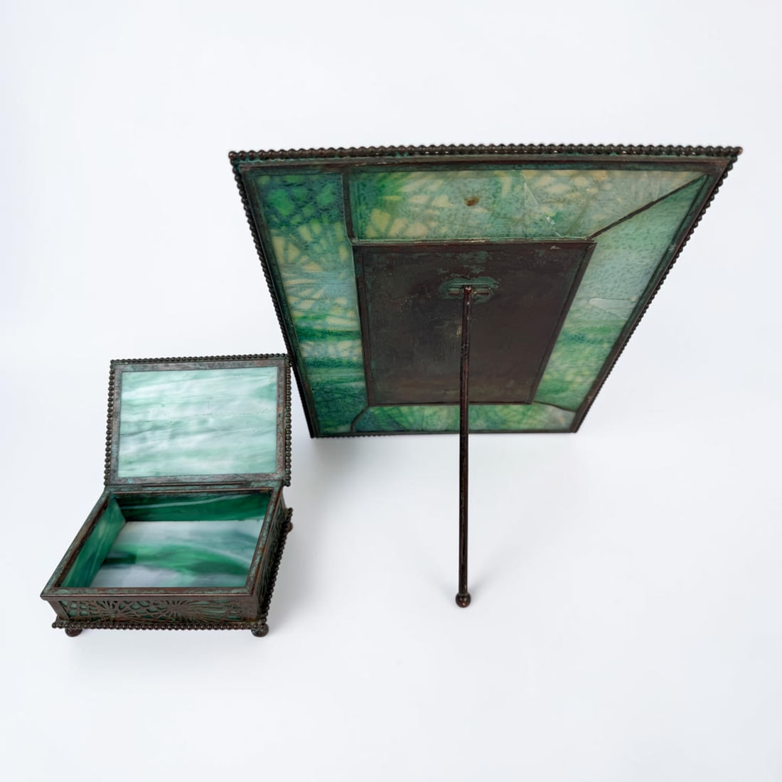 (3pc) Tiffany Studios Pine Needle Desk Set - 5
