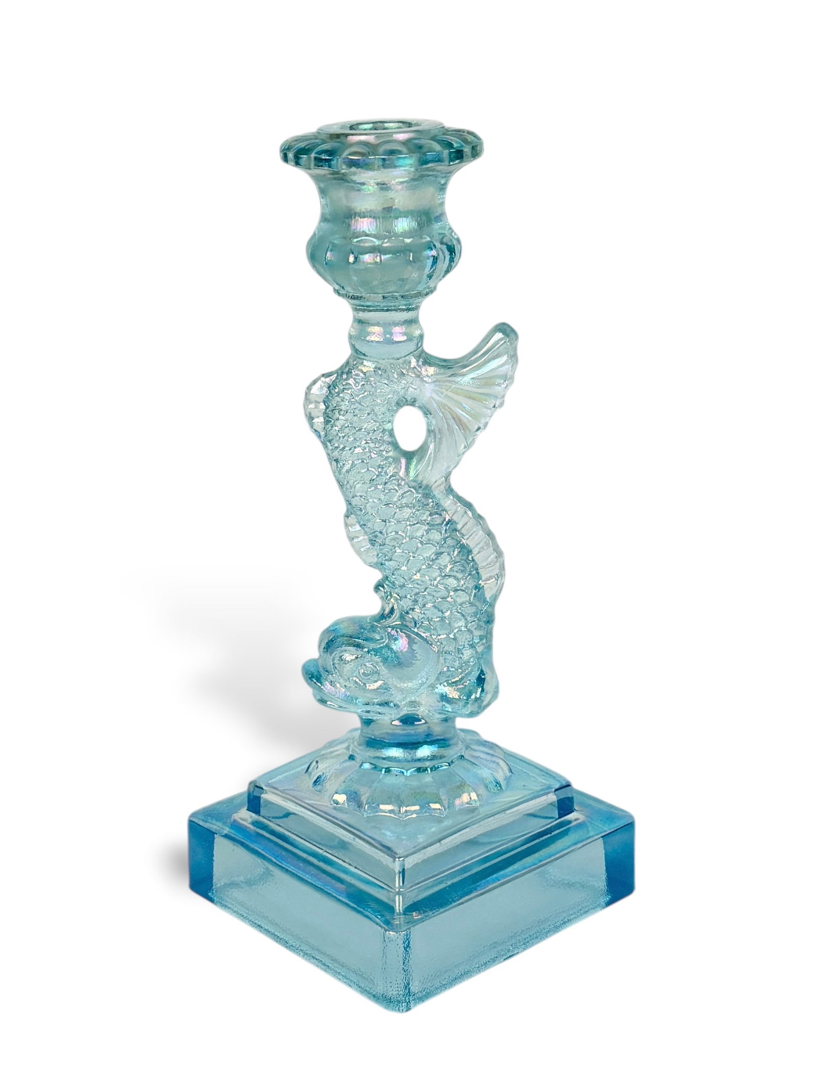 (8) "Dolphin" Glass Candlesticks - 6