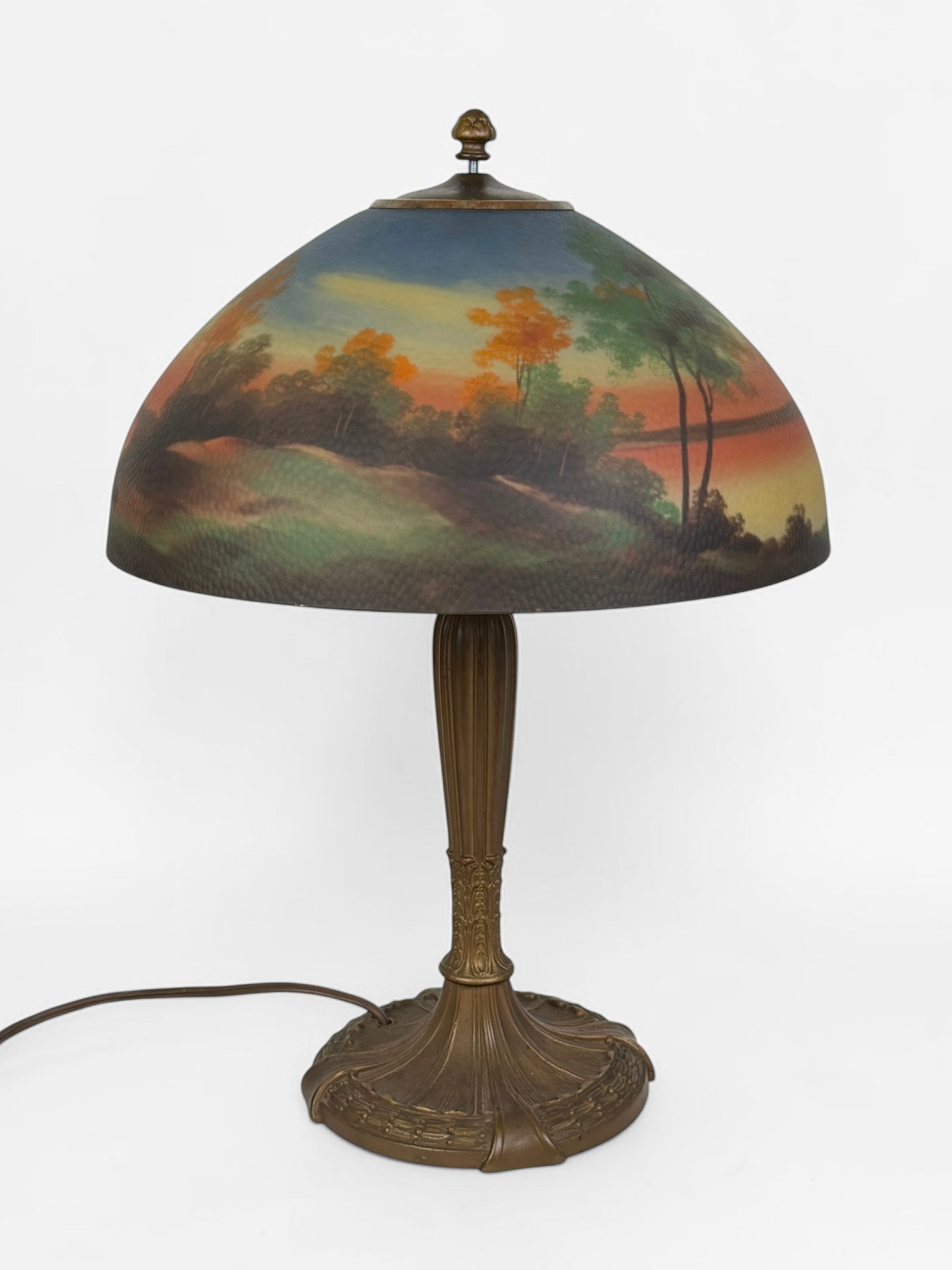 Jefferson Lamp Co. Reverse Painted 'Landscape' Table Lamp (1 of 7)