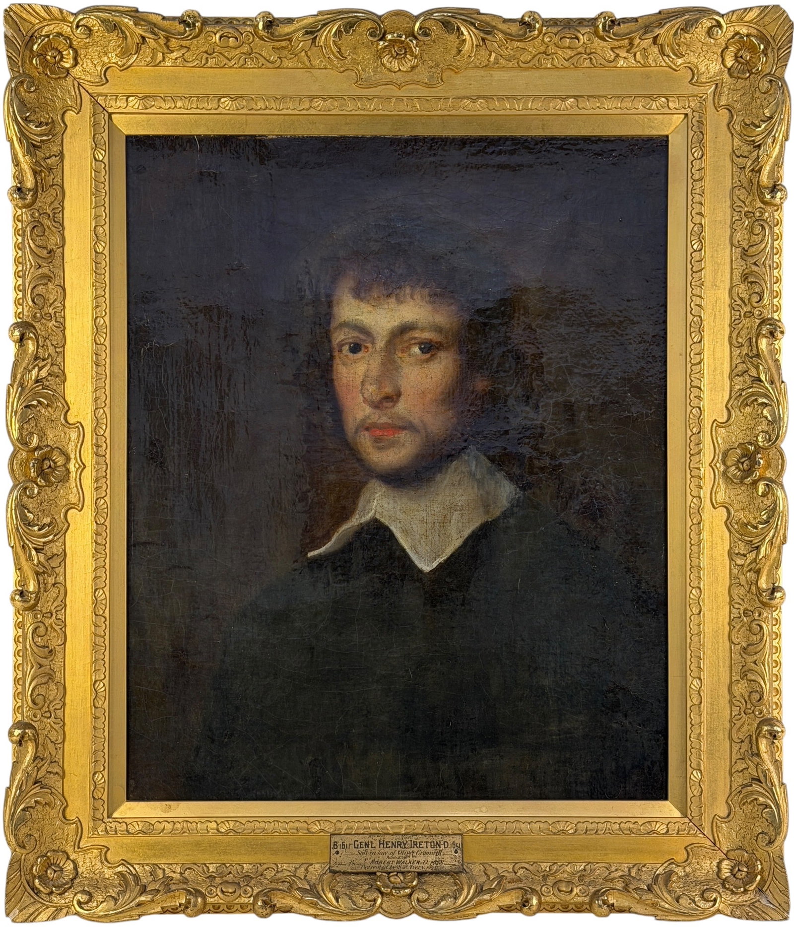 Attributed to Robert Walker "Portrait of Henry Ireton" Oil on Canvas: No signature visible but attributed to Robert Walker (1607-1658). Description per appraisal: Bust portrait. Provenance: Purchased from Parke-Bernet Galleries in 1973. Image: