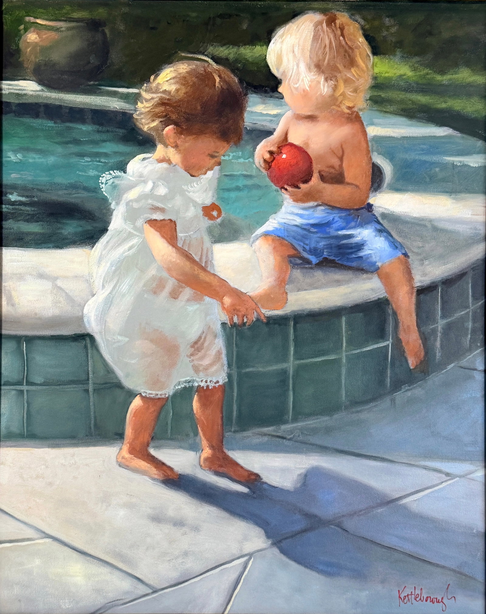 Don Kettleborough 'Summer Day' Oil on Canvas: Signed by the artist in the lower right corner. Image: 29" x 23 1/2" Frame: 36 1/2" x 31" Condition: The painting and frame are in very good
