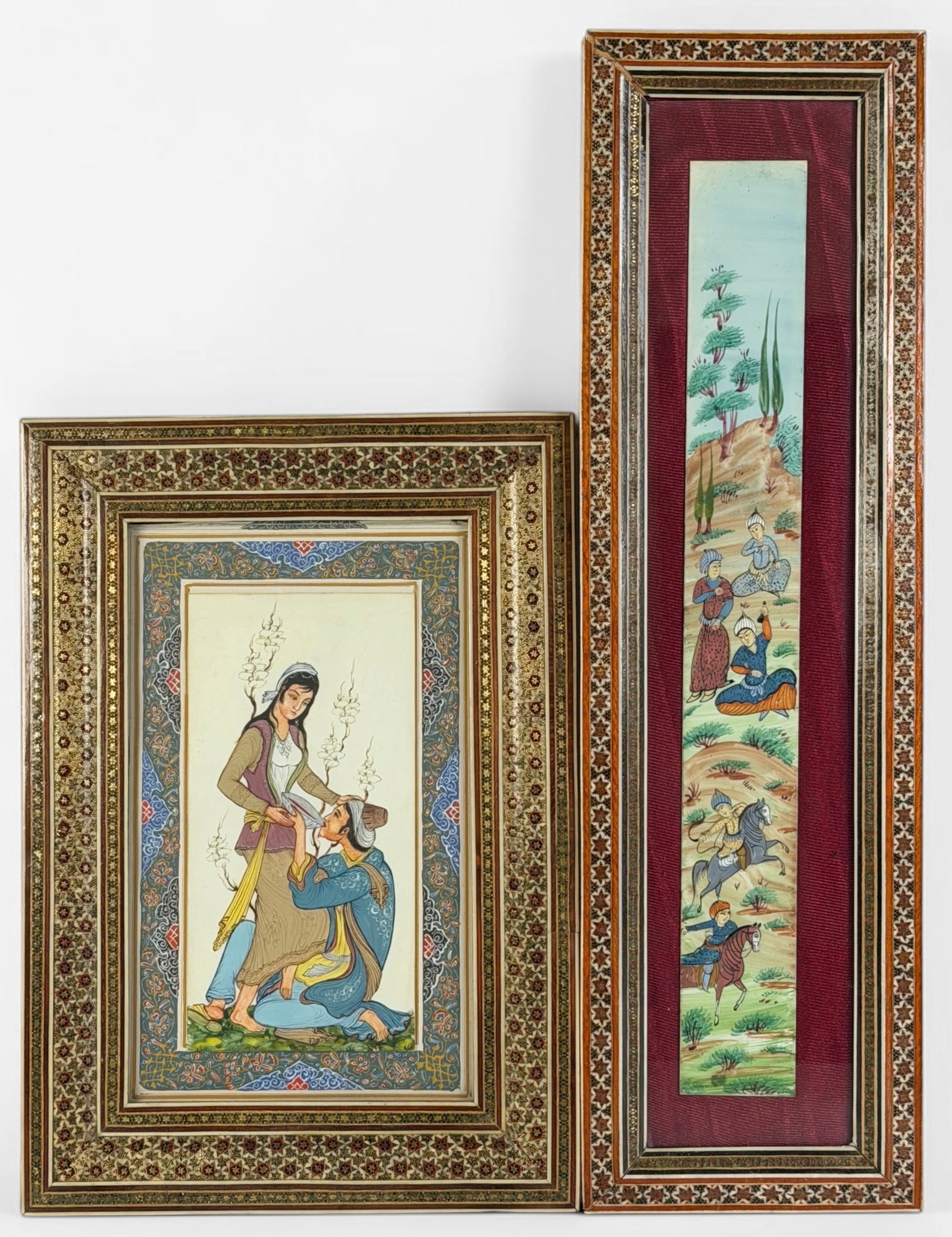 (2) Persian Paintings on Bone (1 of 7)