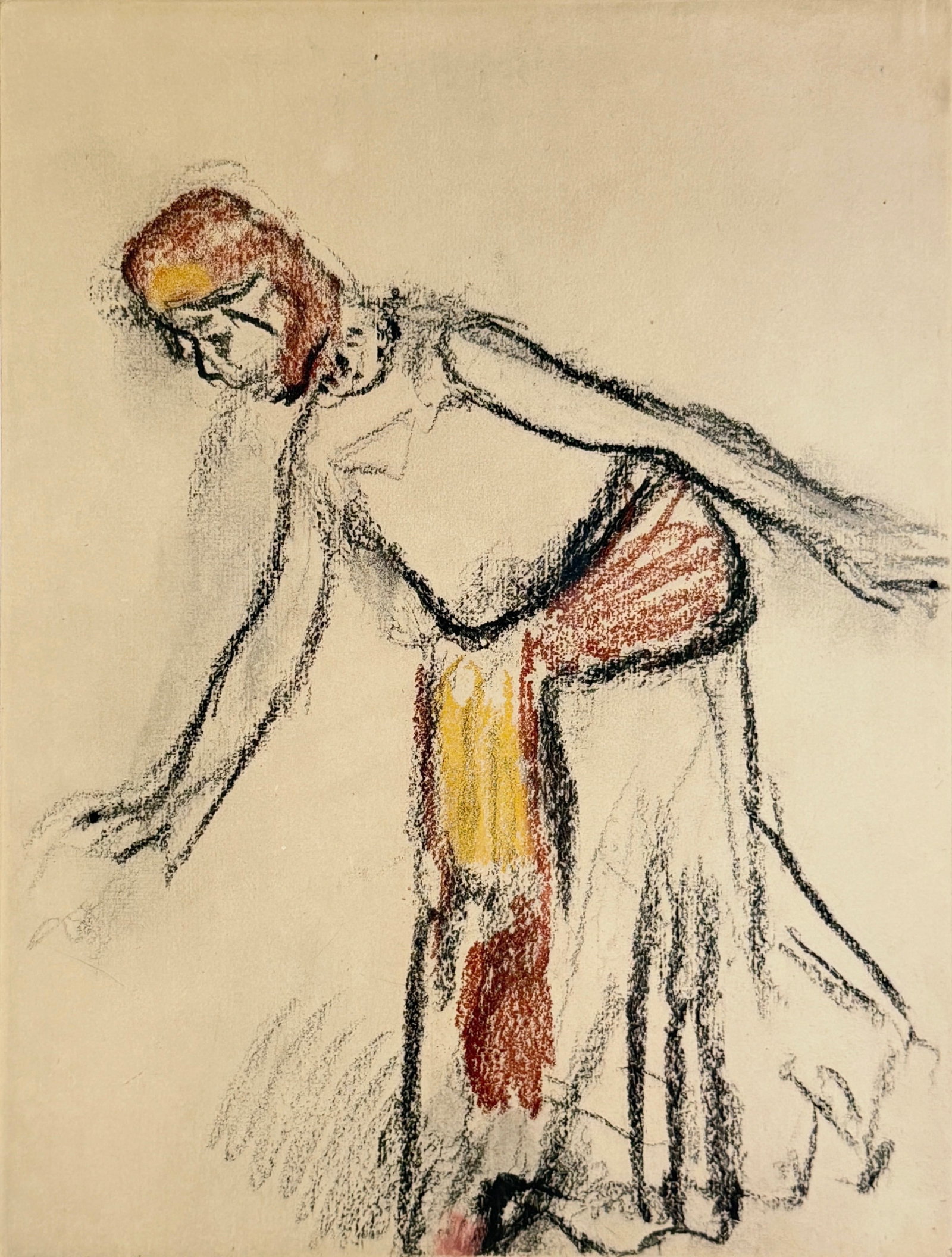 Edgar Degas "Oriental Dancer from Dance Drawings" Etching: Embossing from printing press is present. Image: 11" x 8 3/4" Frame: 19 1/2" x 16 1/2" Condition: There is toning to the print. The frame has some