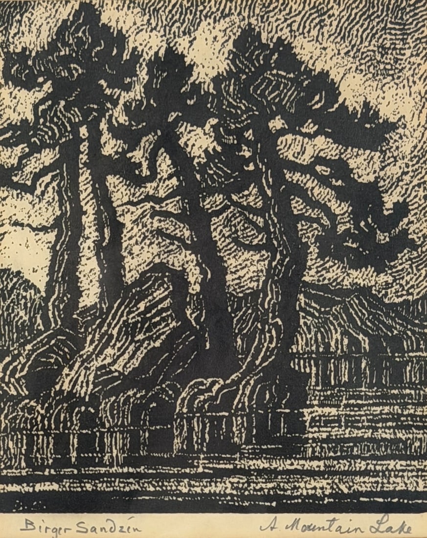 Birgir Sandzen "A Mountain Lake" Woodcut Print (1 of 6)