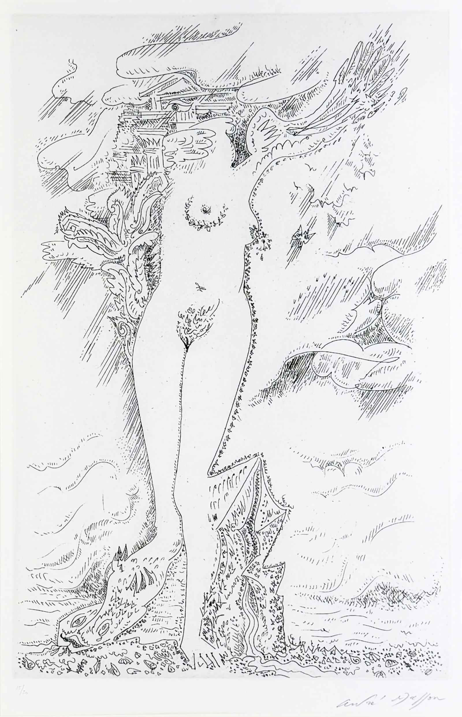 Andre Masson "Metamorphose Ailee" Etching