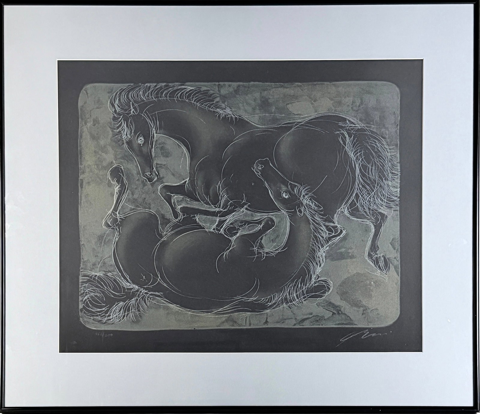 Hans Erni "Two Horses" Lithograph - 2