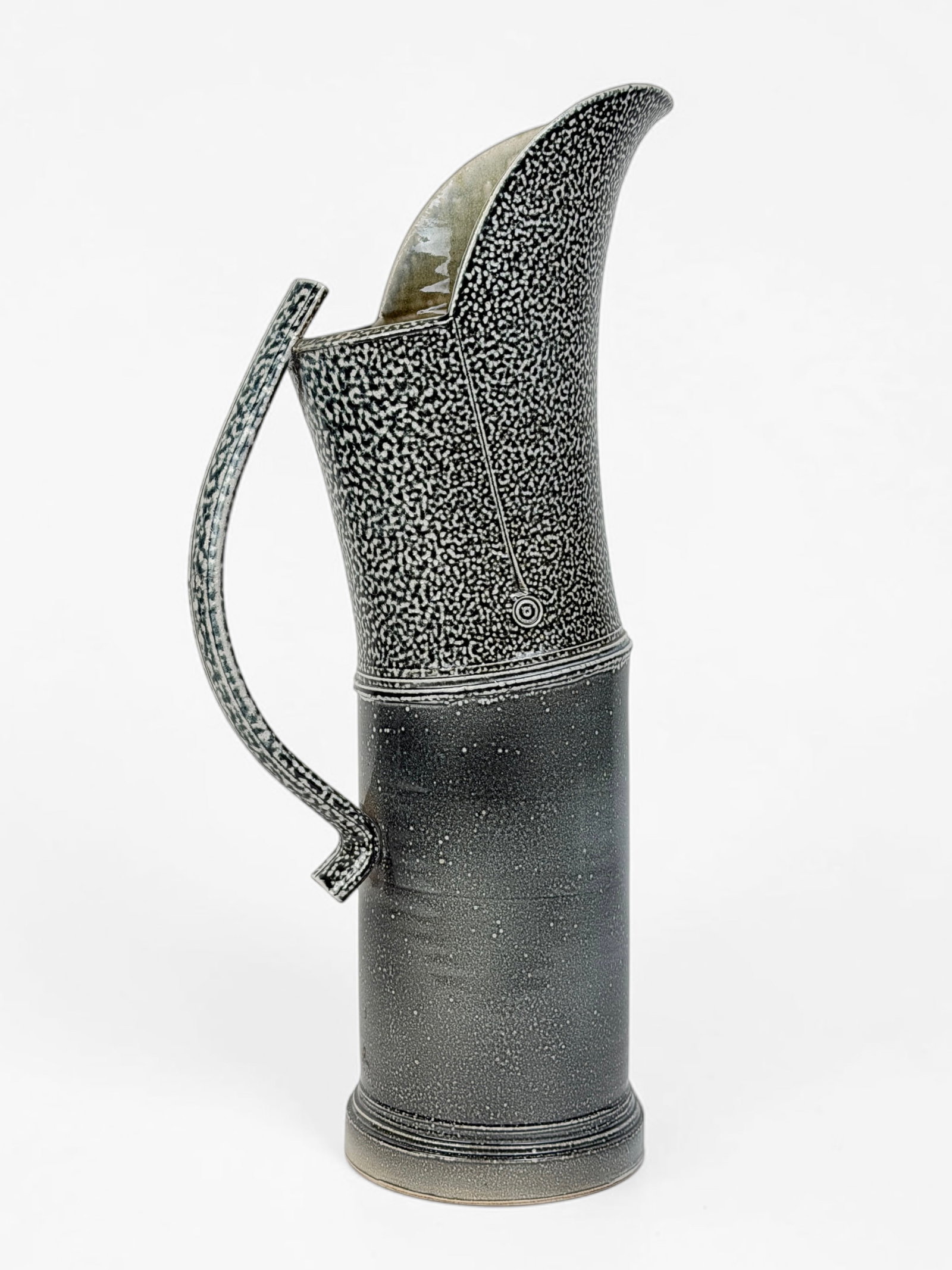Walter Keller Ceramic Pitcher: Dimensions: 20 1/2" Tall x 8" Widest Point Condition: The pitcher is in good condition. 