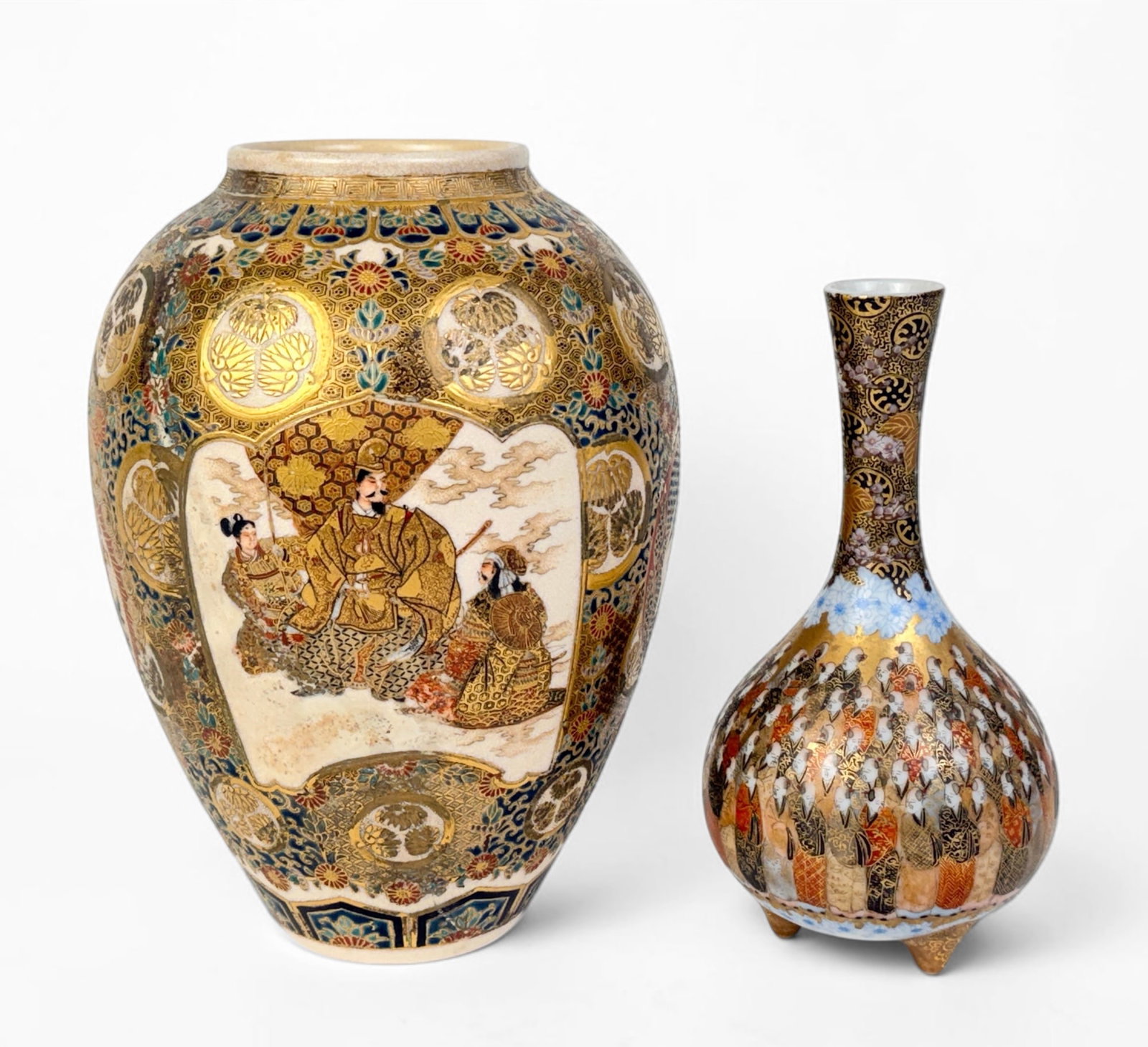(2) Japanese Satsuma Vases (1 of 6)