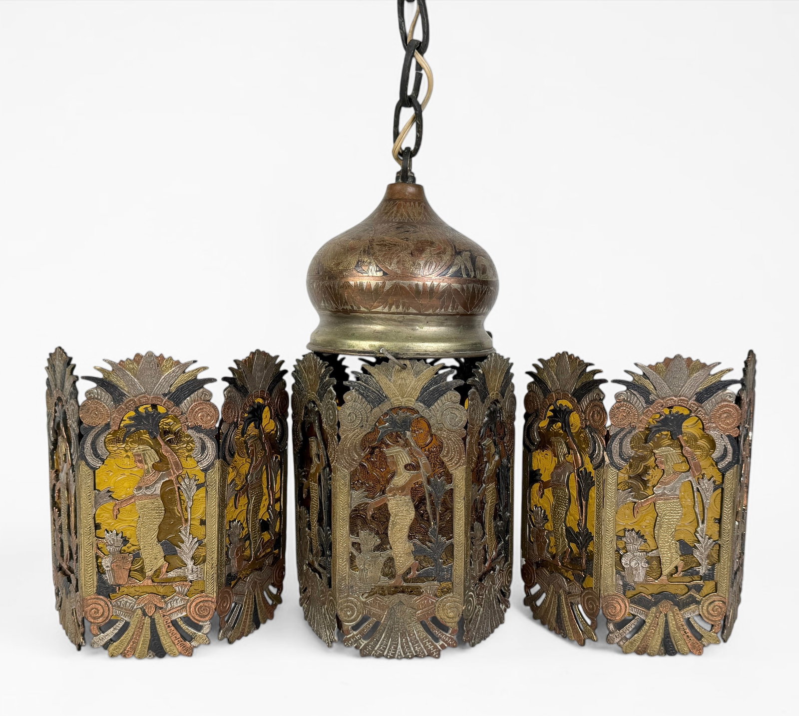 Egyptian Revival Style Wall Sconces & Chandelier (1 of 8)