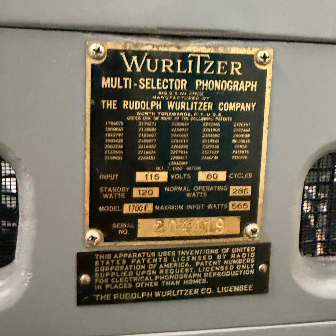 1954 Wurlitzer Model 1700 Jukebox - 8