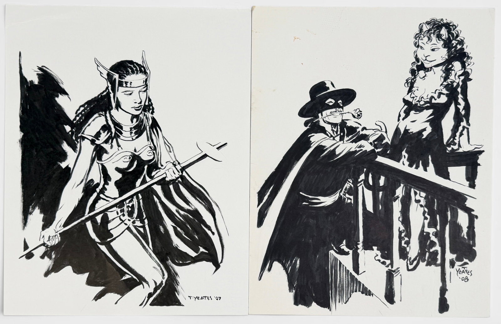 (2) Thomas Yeates Original Ink on Paper Illustrations (1 of 6)