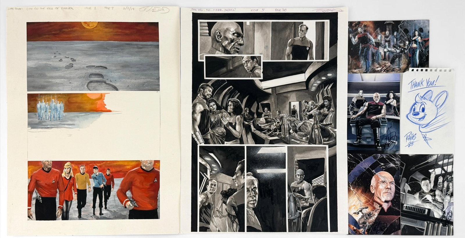 Group of J.K. Woodward Star Trek Prints and Drawings: Some items are signed by J.K. Woodward. Dimensions of Largest: 18" W x 24" T Condition: The prints are in overall good condition. The drawings have undulation and t