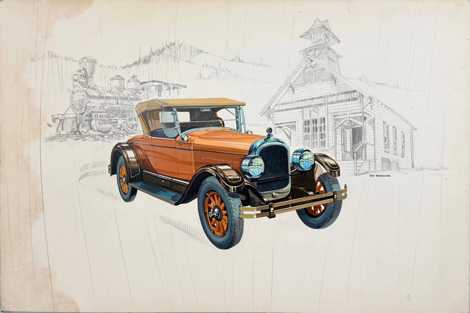 (2) Gale Hendrickson Car Paintings - 2